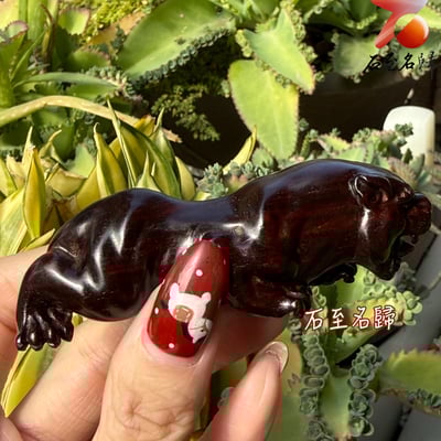 天然 印度小葉紫檀高油密帶金星樹心料 湘工手作【伏勢財豹】3