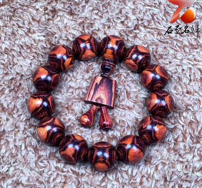 臻藏 海南黃花梨野生料18mm手珠 重量35.3克4