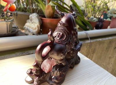 台灣現貨 實體店鋪 進口黑檀木【財運如虹牛】3