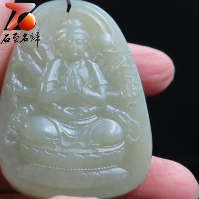 和田玉且末料【千手觀音牌】3