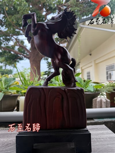 尚比亞紫檀 純手工重量級雕件【馬到成功】氣勢非凡｜鎮宅旺運首選4