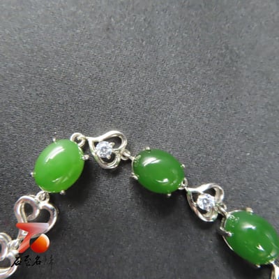 碧玉精品手鍊 附玉石證書與精美禮盒 925銀手鍊4