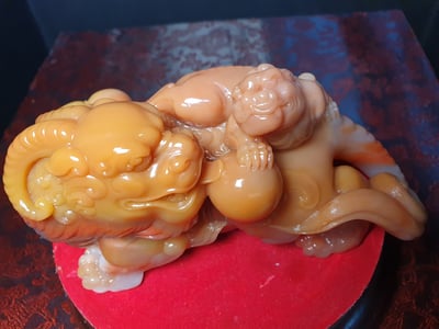 正宗福建壽山五彩雞母窩全滿結晶【母子情深】6