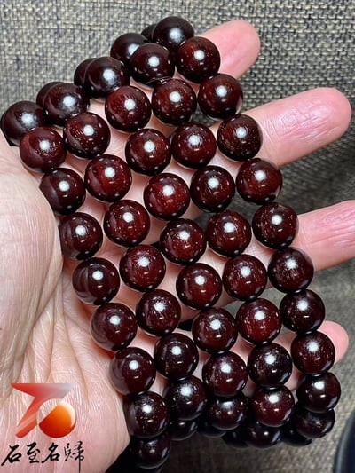 天然 印度小葉紫檀玻璃底老料 高油高密12mmx108顆手串3