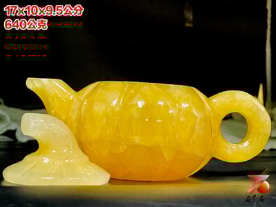 正宗青海凍石 手工雕刻 【南瓜壺】附精美收藏禮盒7