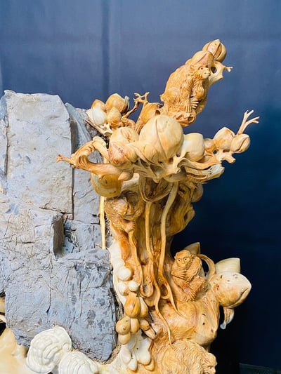 太行崖柏根抱石【靈猴獻瑞】3