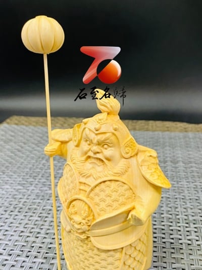 黃楊木精雕作品【哼哈二將】3