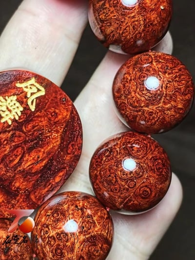 印度小葉紫檀老料 炫彩爆滿點狀葡萄纓子瘤疤20mm手珠【鳳舞九天】5