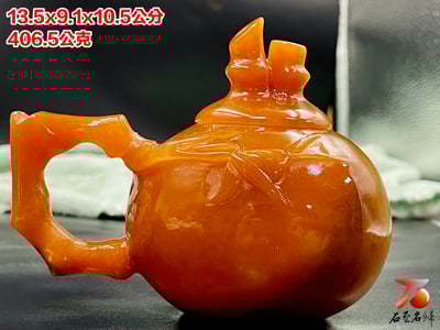 正宗青海凍石 手工雕刻 【竹-節節高升】附精美收藏禮盒5