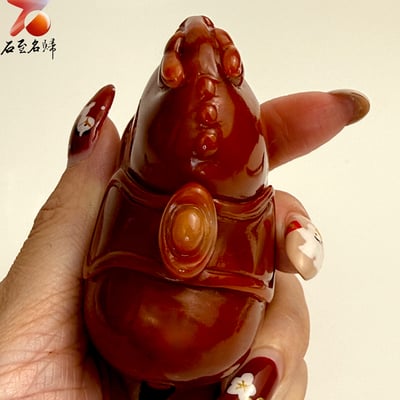 天然 老撾結晶朱砂石【馬上有財，財馳萬里】馬年開運石雕/手把件5