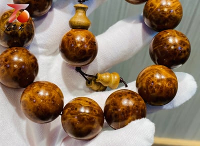 台灣現貨 實體店鋪 貴州金絲楠小葉楨楠老料瘤疤手串 20mmx12+1顆6