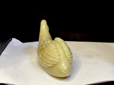 老師傅手工 壽山文洋石雕件【白天鵝】3