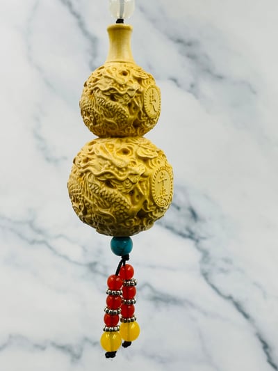 黃楊木精雕【吉祥平安-葫蘆吊墜】8