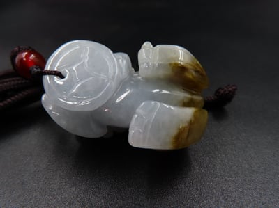 純天然黃翡翠 A貨可鑑定【招財貔貅項鍊/掛件】5