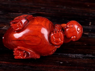 印度小葉紫檀【招財金蟾-把把壺/把把胡】6