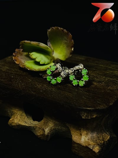 翡翠A貨+925銀【蝴蝶結優雅耳環】附玉石鑑定書3