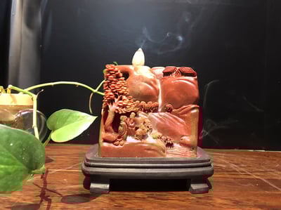 壽山石擺件【松下雅聚倒流香】3