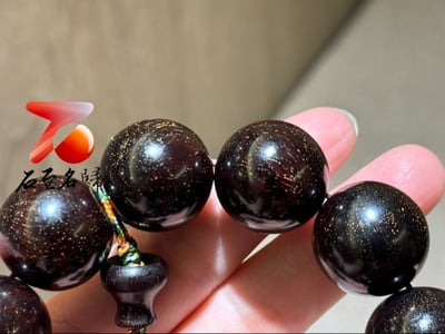 正宗印度小葉紫檀收藏級爆滿金星20mm手珠 附精美收藏禮盒+盤玩袋+盤玩手套4