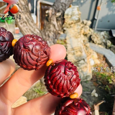 精選天然 印度小葉紫檀老料25mm【招財貔貅】手串6