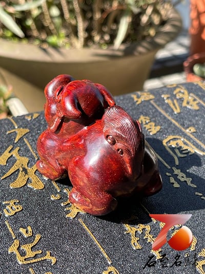 印度小葉紫檀高油密二膘材質 湘工手作【貔貅】3