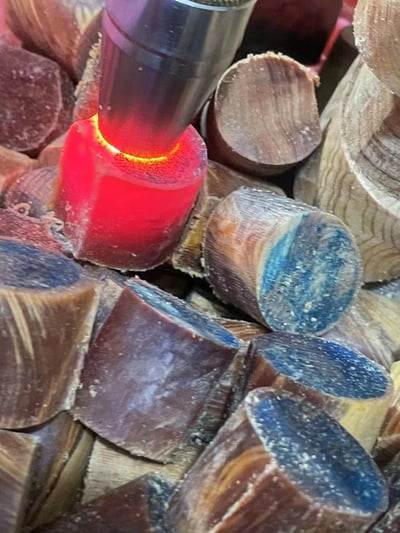 城口崖柏玉化虎皮紋透光20mm手珠(20mm x 12顆）3