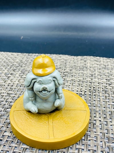 天然巧雕 壽山山秀園石系列【金錢小豬】5