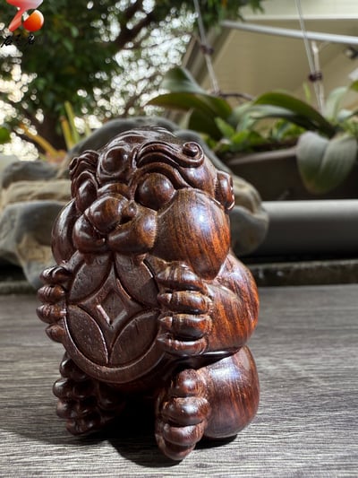 招財鎮厄 • 鎮宅守富 印度小葉紫檀金星老料純手工雕刻【吞金獸】5
