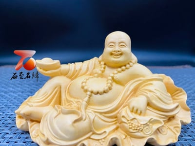 黃楊木精雕作品【大肚能容-彌勒佛】4