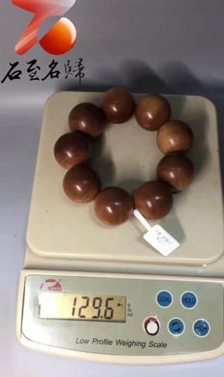 正宗印度正區邁索爾老山檀香【爆黑肉虎皮纹沉水】30mm手珠7