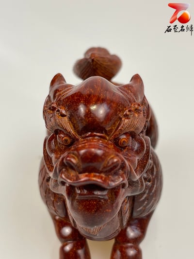 印度小葉紫檀高油密材質 湘工工藝精品手把件【瑞獸麒麟】6