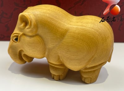 進口黃楊木精雕作品【非洲三寶】7