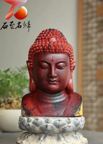 印度小葉紫檀高油密拆房老料製【佛首】1