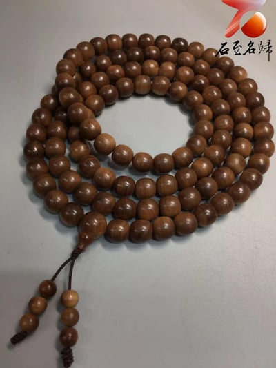 正宗印度老山檀香 虎皮紋爆黑肉九分沉 【傳世臻品老型珠】2