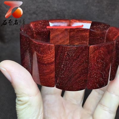 帝王之木印度小葉紫檀老料爆滿金星  高油密 玻璃底【手牌/手串】9