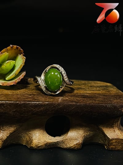 典雅設計 碧玉精品戒指/耳環 附碧玉檢定贈書＋精美收藏禮盒 鑲嵌925銀戒台 款式獨特 造型齊全6