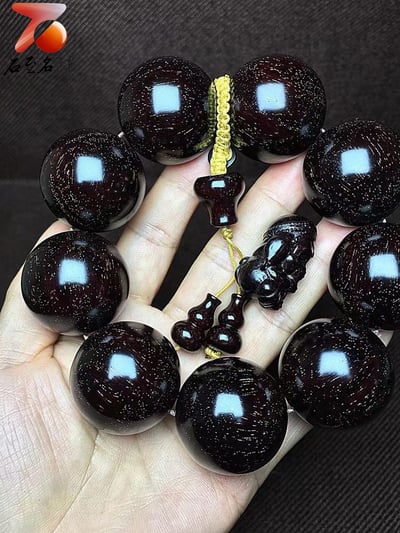 印度小葉紫檀老料大豪串30mm×9顆2