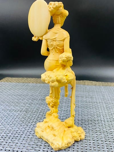 黃楊木精雕作品【嫦娥仙子】4