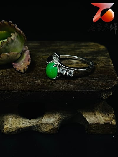 翡翠A貨+925銀【王者戒指】附玉石鑑定書2
