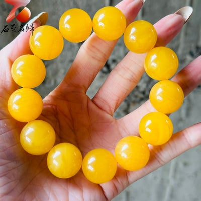 驚艷時光的瑰寶 | 純天然雞油紅18mm+蜜蠟手串1