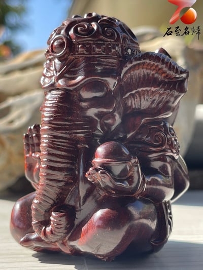 印度小葉紫檀高油密二膘料 湘工手作【象神】2