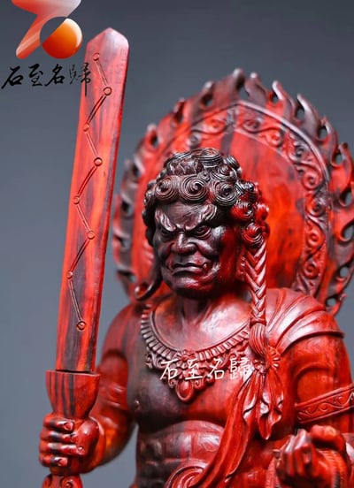 印度小葉紫檀 清刀手作【不動明王】高27公分4