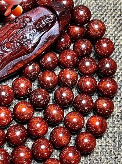 限量3條極品 印度小葉紫檀雞血紅爆滿粗金星10mm×108顆手串8