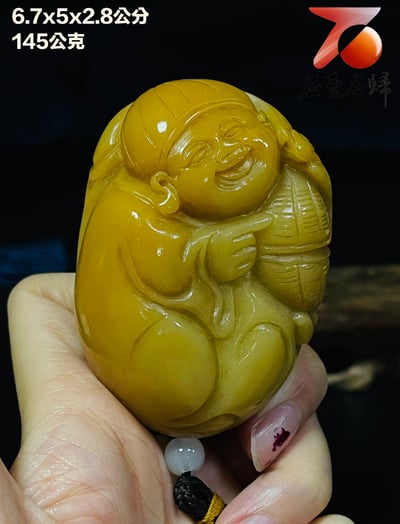 精美壽山月尾綠 老師傅手工雕刻【幸福人生】4