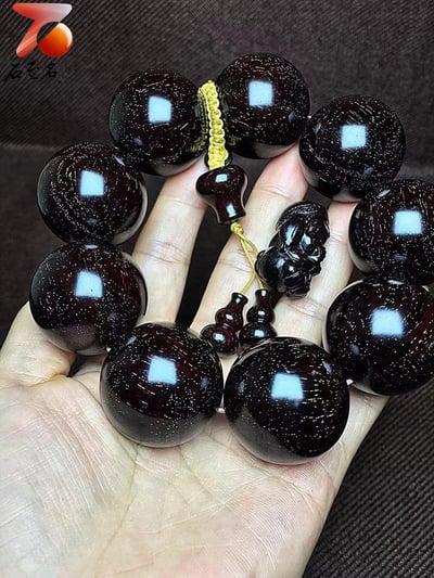 印度小葉紫檀老料大豪串30mm×9顆4