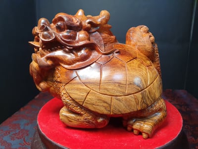 海南黃花梨油梨老料【招財龍龜】大規格1