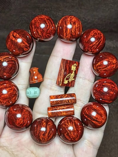 印度小葉紫檀20mm 瘤疤+金星【佛手】3