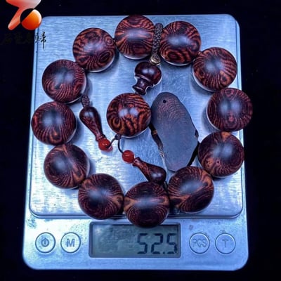 頂級收藏 一串封神 海南黃花梨 紫油梨紋理型王者20mm手珠9