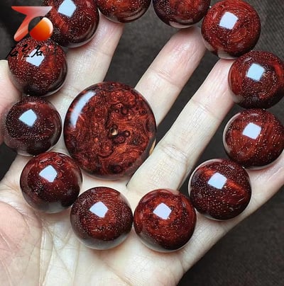 正宗印度小葉紫檀20mm老料 泥料 爆滿螺旋金星3