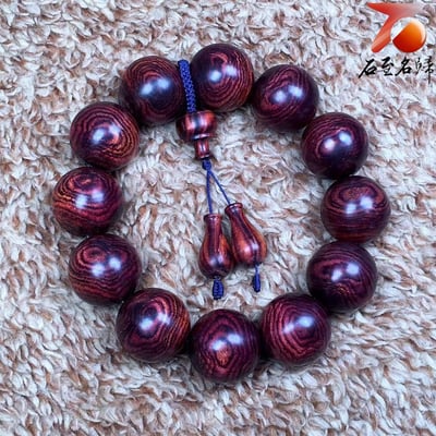 海南黃花梨  蜘蛛紋老料20mm手珠 重量37.4公克4