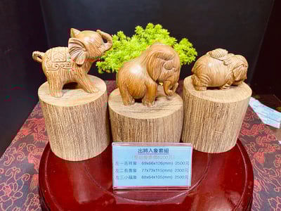 海南沉香木木雕【出將入象套組】1